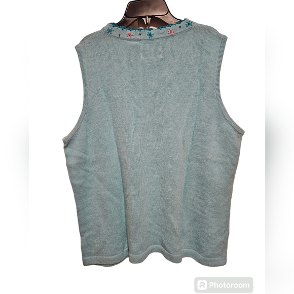 Storybook Knit Heirloom Birds and Flowers Sweater Size 1X - Picture 2 of 3